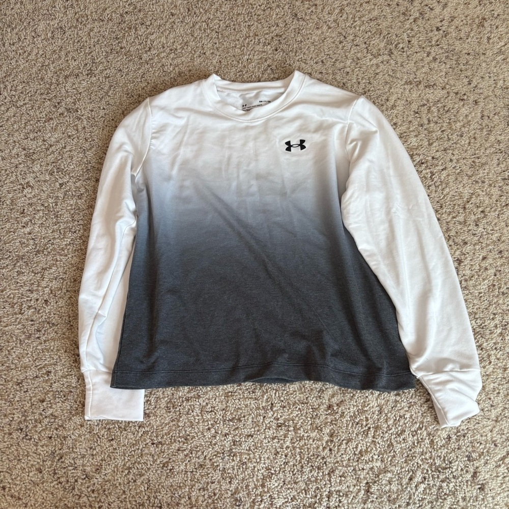 Under Armour White and Gray Ombre Long Sleeve Shirt New Without Tags